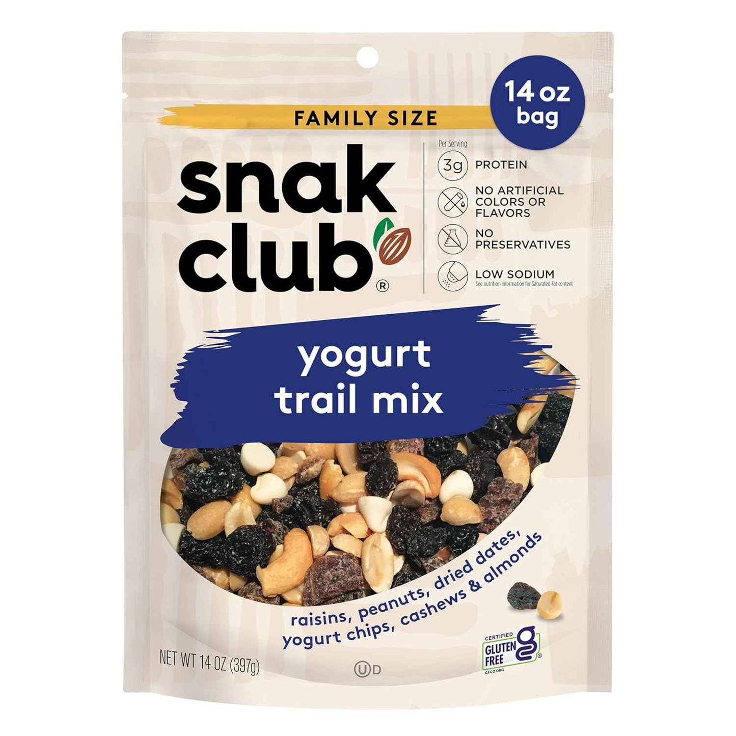 Snak Club Yogurt Trail Mix – Lunchbox Friendly Sweet and Salty Snack for School and After-School, 14 oz Resealable