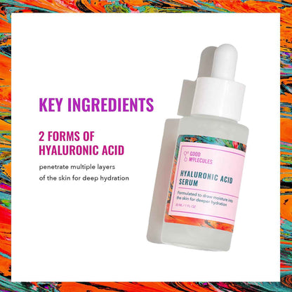 Good Molecules Hyaluronic Acid Serum – Thoughtful Birthday Gift for Her, Fragrance-Free Glow in 1 Fl Oz