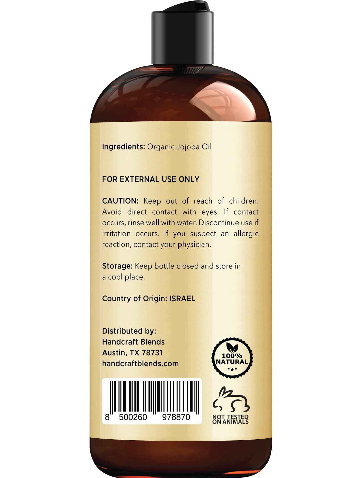 Handcraft Blends USDA Organic Jojoba Oil – Single-Bottle Minimalist Skincare, One Product for Face Hair and Body Routines