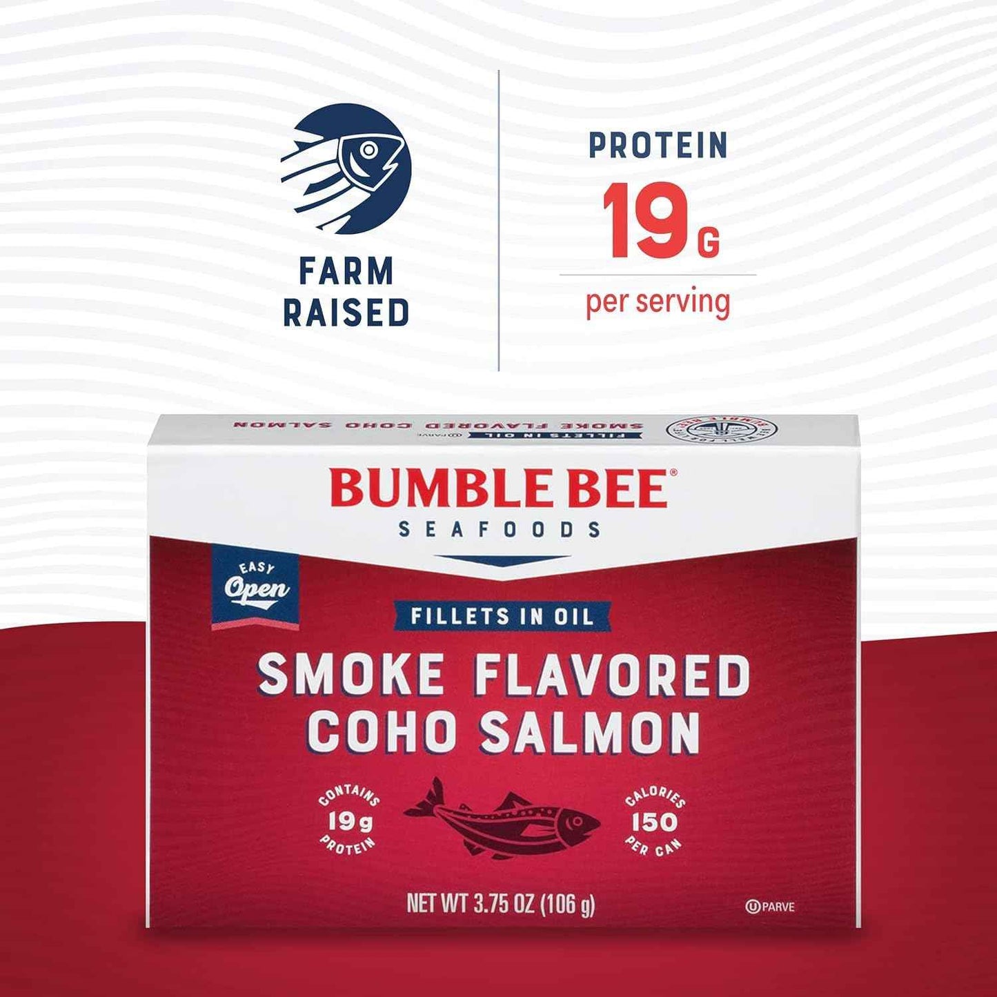 Bumble Bee Smoke Flavored Red Coho Salmon Fillets in Oil, 3.75 oz (Pack of 1) – Lightweight Non-Perishable Wild Salmon for Hiking Lunches and Lakeside Snacks