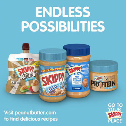 SKIPPY Natural Super Chunk Peanut Butter Spread – Allergy Friendly Spread for School Lunches and After School Snacks, 40 oz