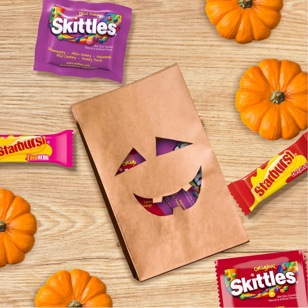 SKITTLES Original, Wild Berry & Sour Candy Pack – Holiday Treat Platter & Secret Santa Gift Idea, 20.13 oz