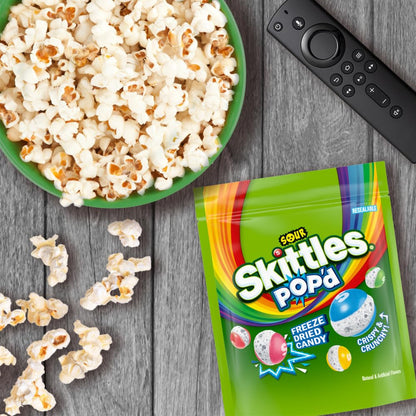 Skittles Pop'd Sour Freeze Dried Candy – Valentine's Day Gift for Boyfriend, 5.5 oz Pouch