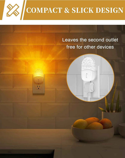 LuminGlow Bubble Night Light – Nursery and Kids Room Sleep Light, 1800K Amber LED 2-Pack