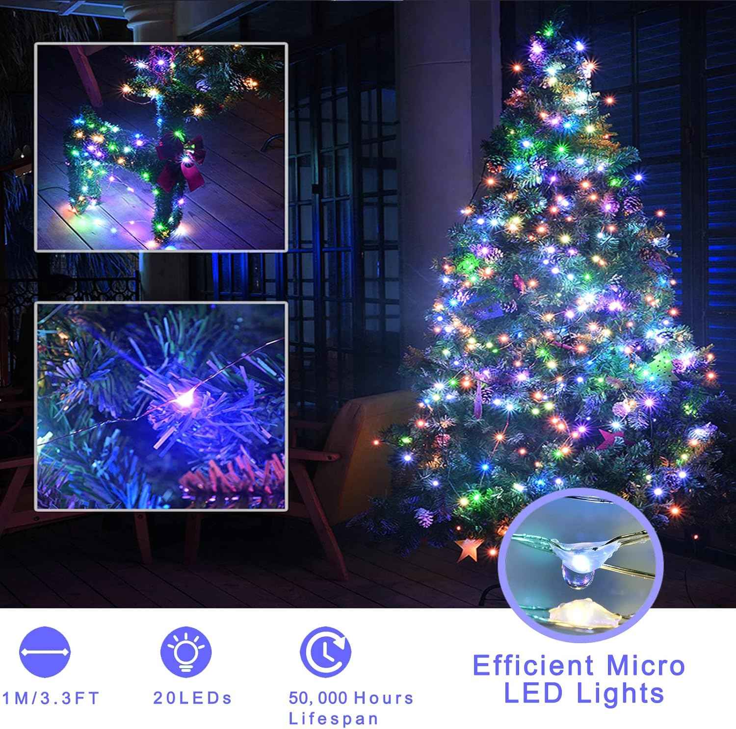 Luminara Battery Fairy Lights – Cozy Bedroom Decor with 7ft Silver Wire, Warm White Glow for Aesthetic Living Spaces
