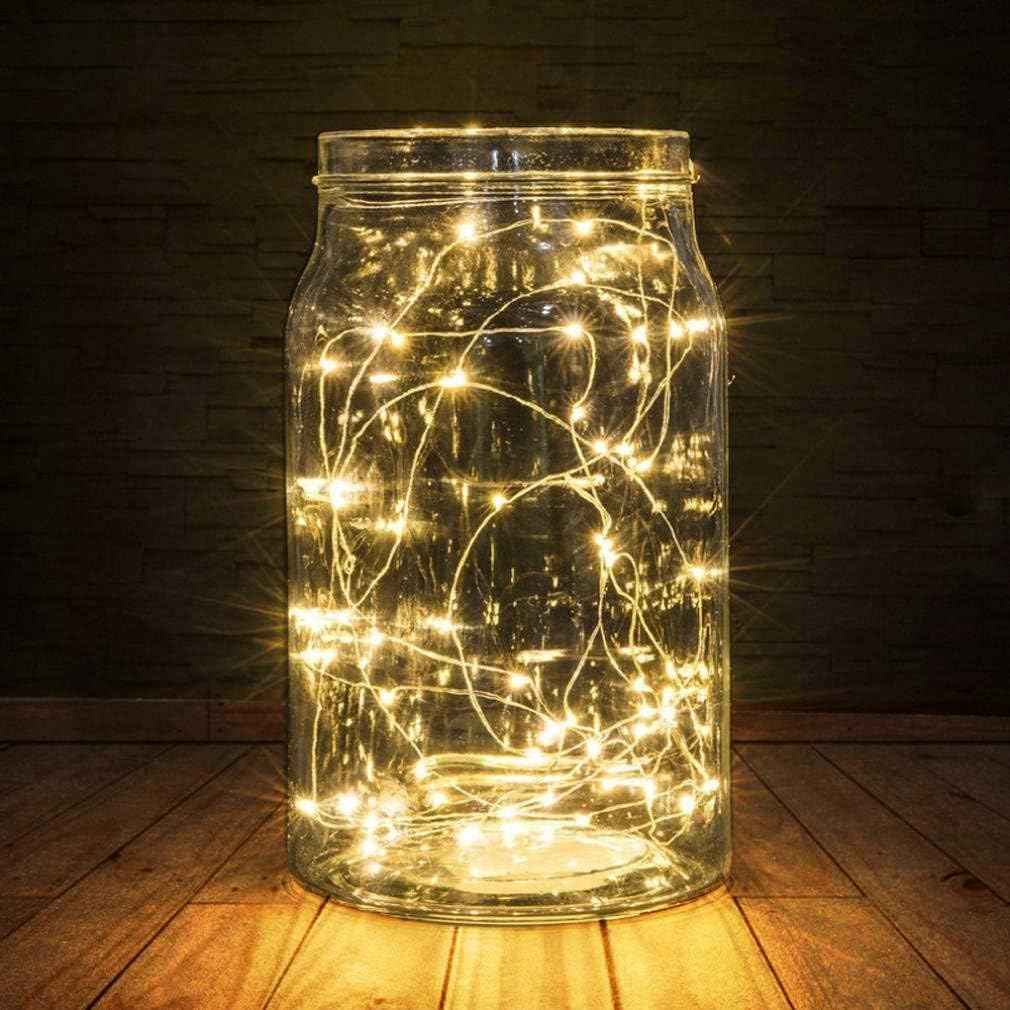 LUMIO Portable Fairy Lights 2-Pack for Patio and Camping – Battery Operated Silver Wire LED String Lights 16.4ft Warm White, No Outlet Needed