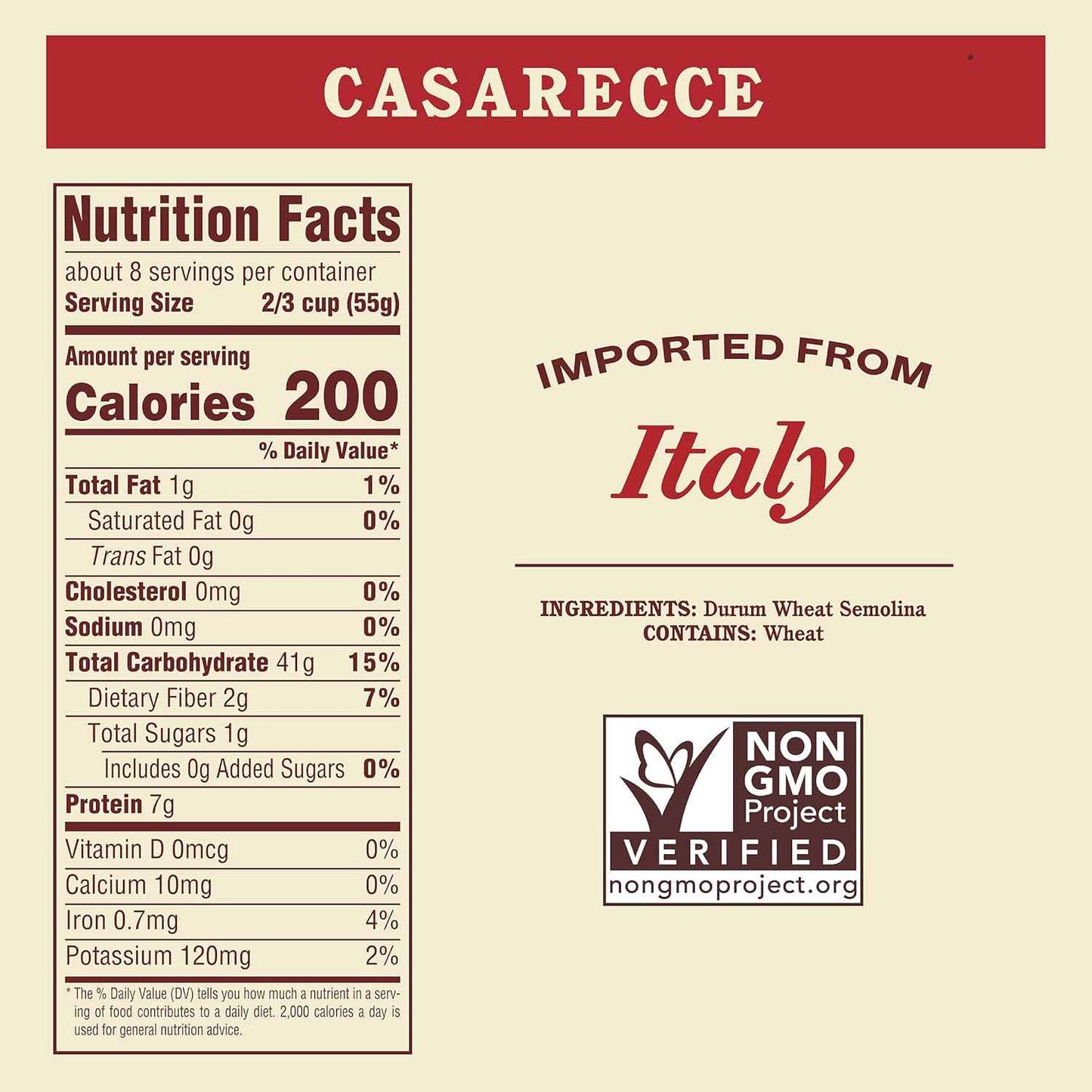Rao's Homemade Casarecce Pasta, 16oz — Clean-Label Italian Import with Only Durum Wheat and Water for Mindful Home Cooking