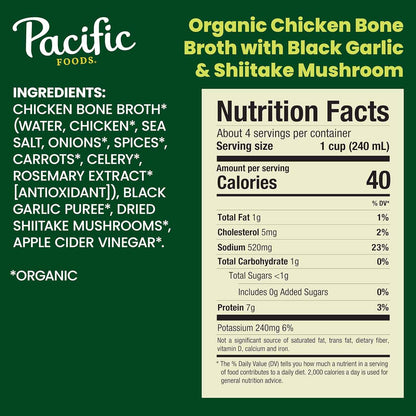 Pacific Foods Organic Unsalted Chicken Bone Broth – Thoughtful Wellness Gift for Mom and Health-Conscious Friends
