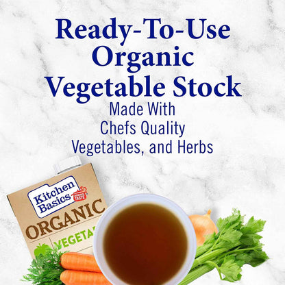 Kitchen Basics Organic Vegetable Stock – Fast Weeknight Cooking Base for Busy Home Offices, 32 oz