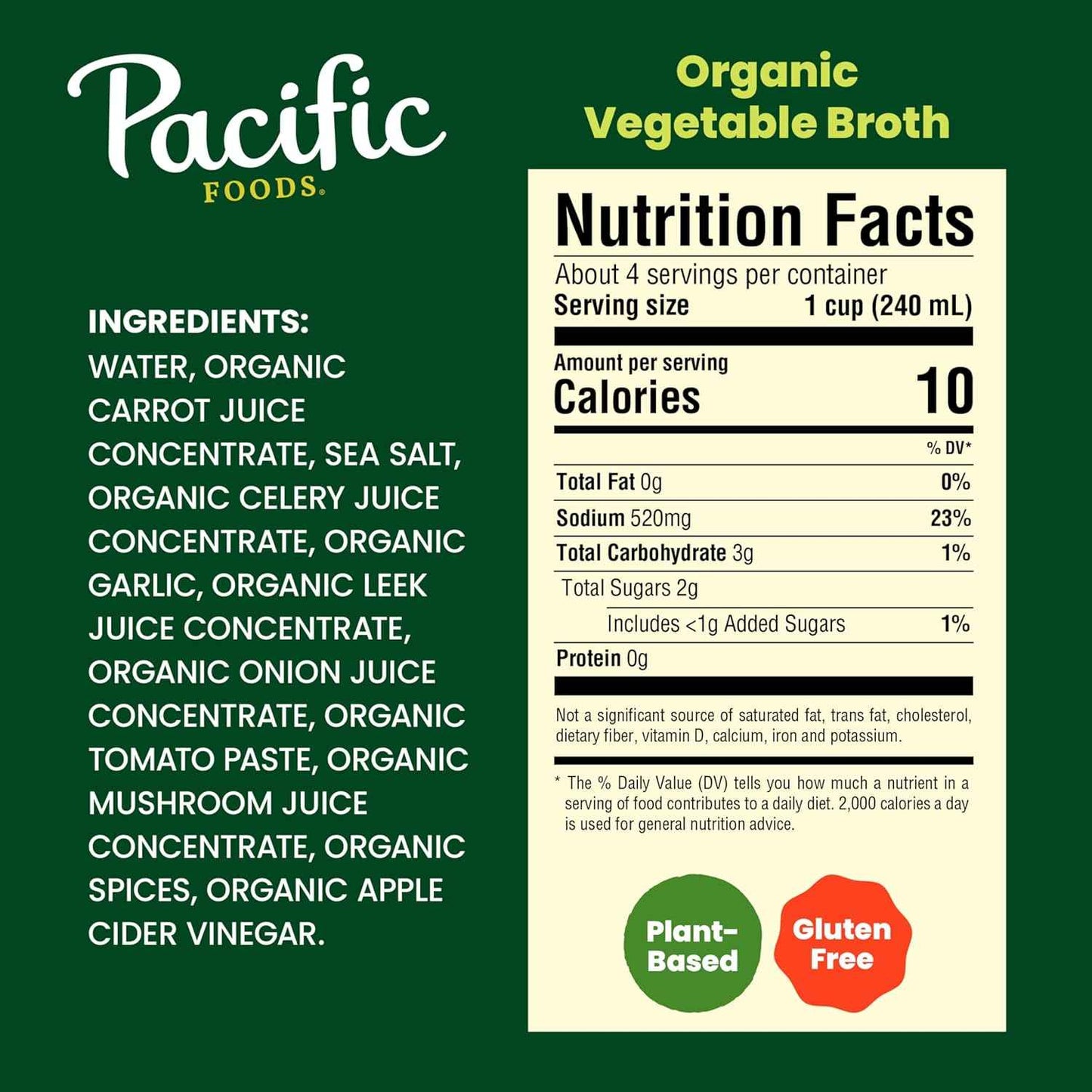 Pacific Foods Organic Vegetable Broth – Quick Weeknight Meal Starter for Busy Professionals, 32 oz