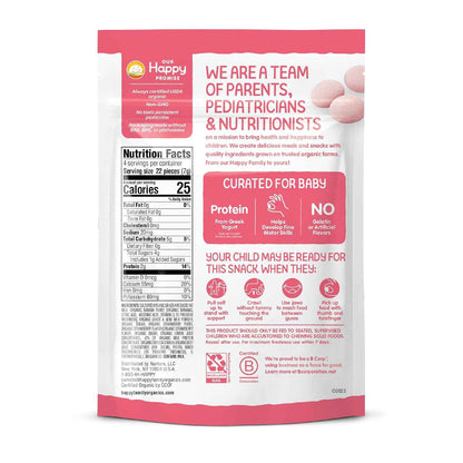 Happy Baby Organics Greek Yogis USDA Organic Protein Snack for Babies Starting Solids, Strawberry Banana, 1 oz Pouch