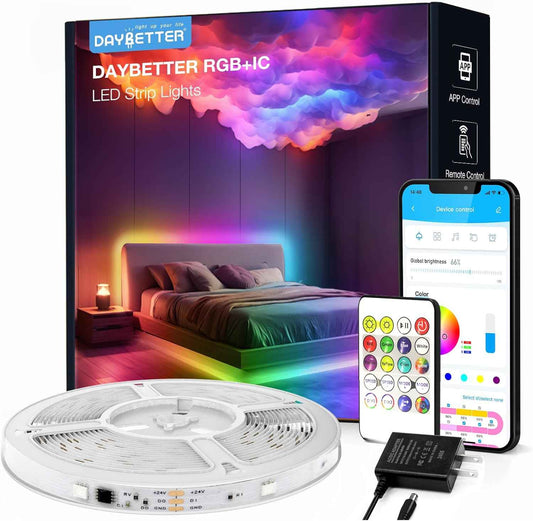 DAYBETTER Smart IC LED Strip Lights – Child Friendly 24V Low Voltage Color Lighting for Kids Room and Playroom