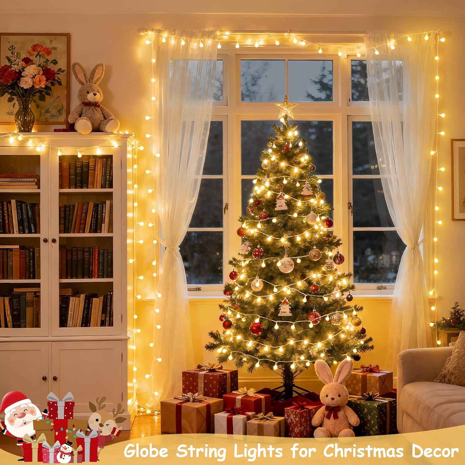 JMEXSUSS 100 LED Globe String Lights – Shatterproof Kids Room Decor, Safe Nursery and Playroom Lighting with Remote and Timer