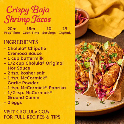 Cholula Chipotle Cremosa Sauce – Portable Camping Condiment for Campfire Elotes and Grilled Street Tacos, 8 fl oz