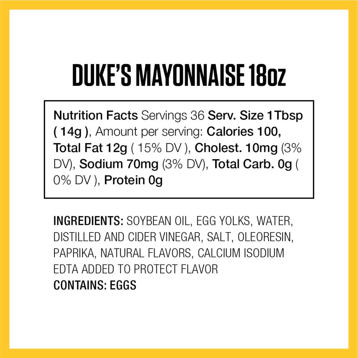 Duke's Real Mayonnaise Squeeze Bottle – Single-Ingredient-Quality Condiment for the Uncluttered Pantry, 18 Ounce