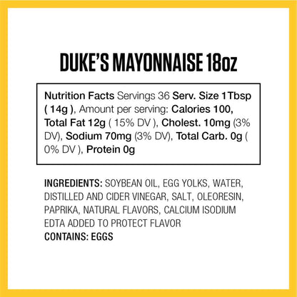 Duke's Real Mayonnaise Squeeze Bottle – Single-Ingredient-Quality Condiment for the Uncluttered Pantry, 18 Ounce