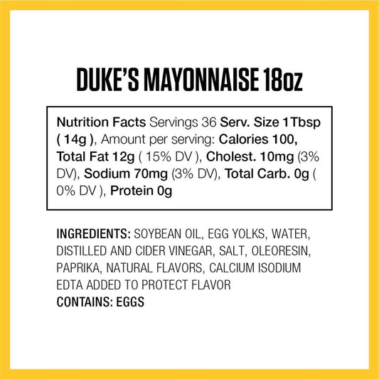 Duke's Real Mayonnaise Squeeze Bottle – Single-Ingredient-Quality Condiment for the Uncluttered Pantry, 18 Ounce