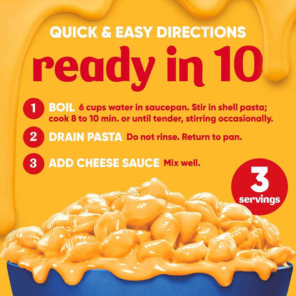 Velveeta Gluten Free Shells & Cheese, Safe School Lunch for Celiac Kids, 12 oz Box