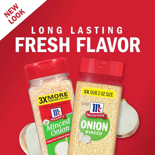 McCormick Minced Onion, 6.37 oz – Shelf-Stable RV Galley Staple, No Refrigeration Needed for Road Trips