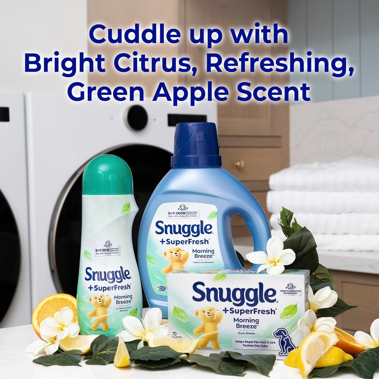 Snuggle SuperFresh Dryer Sheets – Self-Care Laundry Ritual for Bedroom Linens, 200 Count Morning Breeze