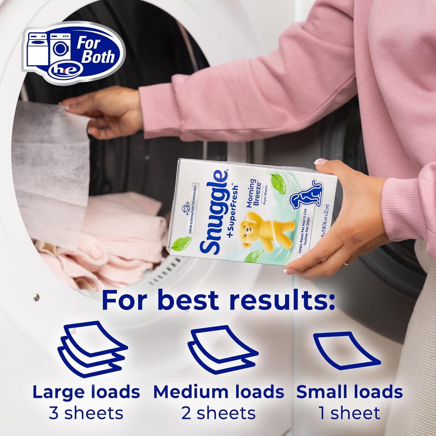 Snuggle SuperFresh Dryer Sheets – Self-Care Laundry Ritual for Bedroom Linens, 200 Count Morning Breeze