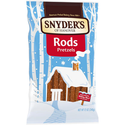 Snyder's of Hanover Pretzel Rods – Clean-Label Pantry Snack, Non-GMO and Preservative-Free 12 oz