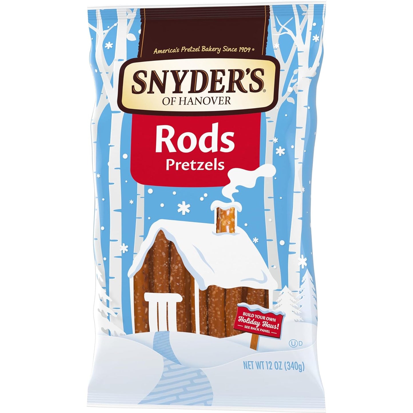Snyder's of Hanover Pretzel Rods – Clean-Label Pantry Snack, Non-GMO and Preservative-Free 12 oz