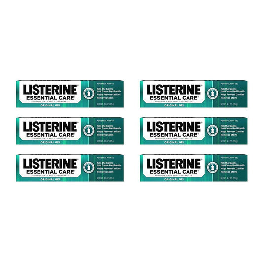 Listerine Essential Care Toothpaste 6-Pack – Safe for Children 6+ & Whole Family Oral Care