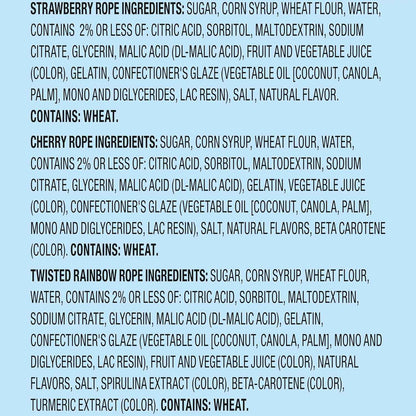SweeTARTS Ropes Soft Chewy Candy 15 oz – After-School Treat for Kids with Tangy Cherry, Rainbow, and Strawberry Flavors