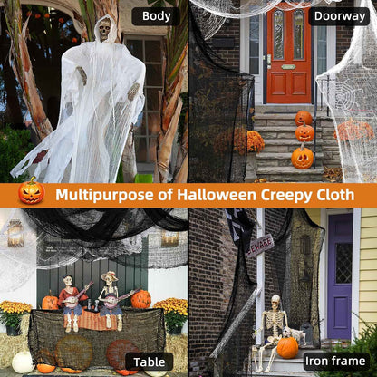 Creepy Cloth 6-Piece Halloween Gauze Set – Spooky Season Gift for Hosts and Home Decor Lovers