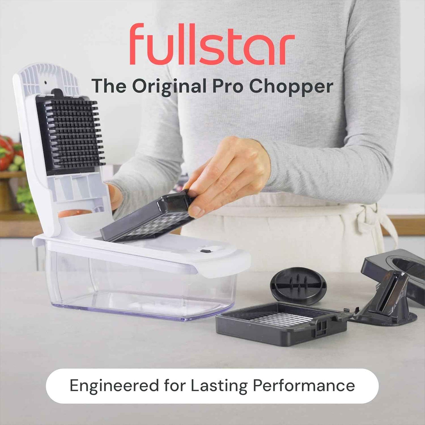 Fullstar The Original Pro Chopper – Thoughtful Mother's Day Gift for Moms Who Love to Cook, 4-in-1 Vegetable Dicer and Spiralizer
