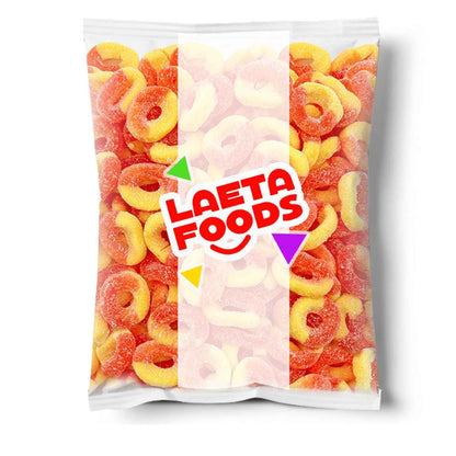 Peachful Peach Rings Gummy Candy | 1lb Bulk Bag | Camping and Road Trip Travel Snack