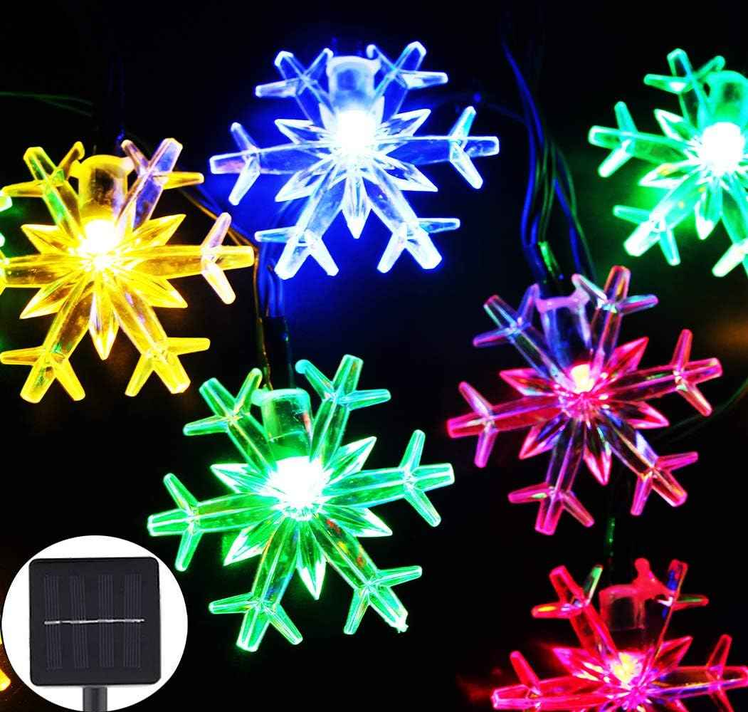 Brightever Solar Snowflake Fairy Lights 20 Ft 30 LED – Thoughtful Birthday Gift for Her, Cozy Home Decor for Mom and Grandma