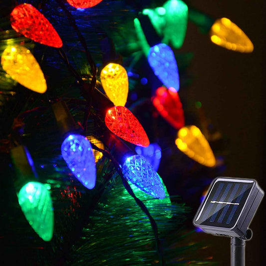 Solar Charm C6 Strawberry Lights – Nursery and Kids' Bedroom Decor, Cool-to-Touch Solar String Lights for Playroom Safety