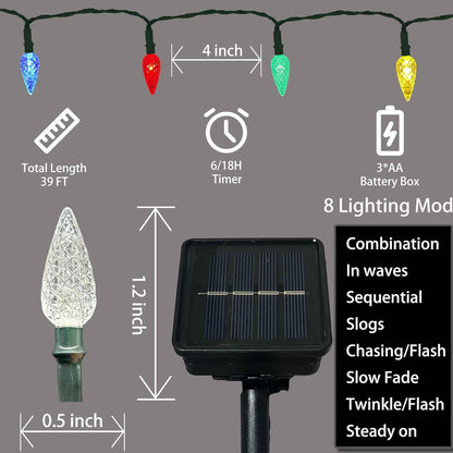 Anycosy C3 100 LED Solar String Lights – Understated Warm White Holiday Lights for Intentional, Uncluttered Home Decor