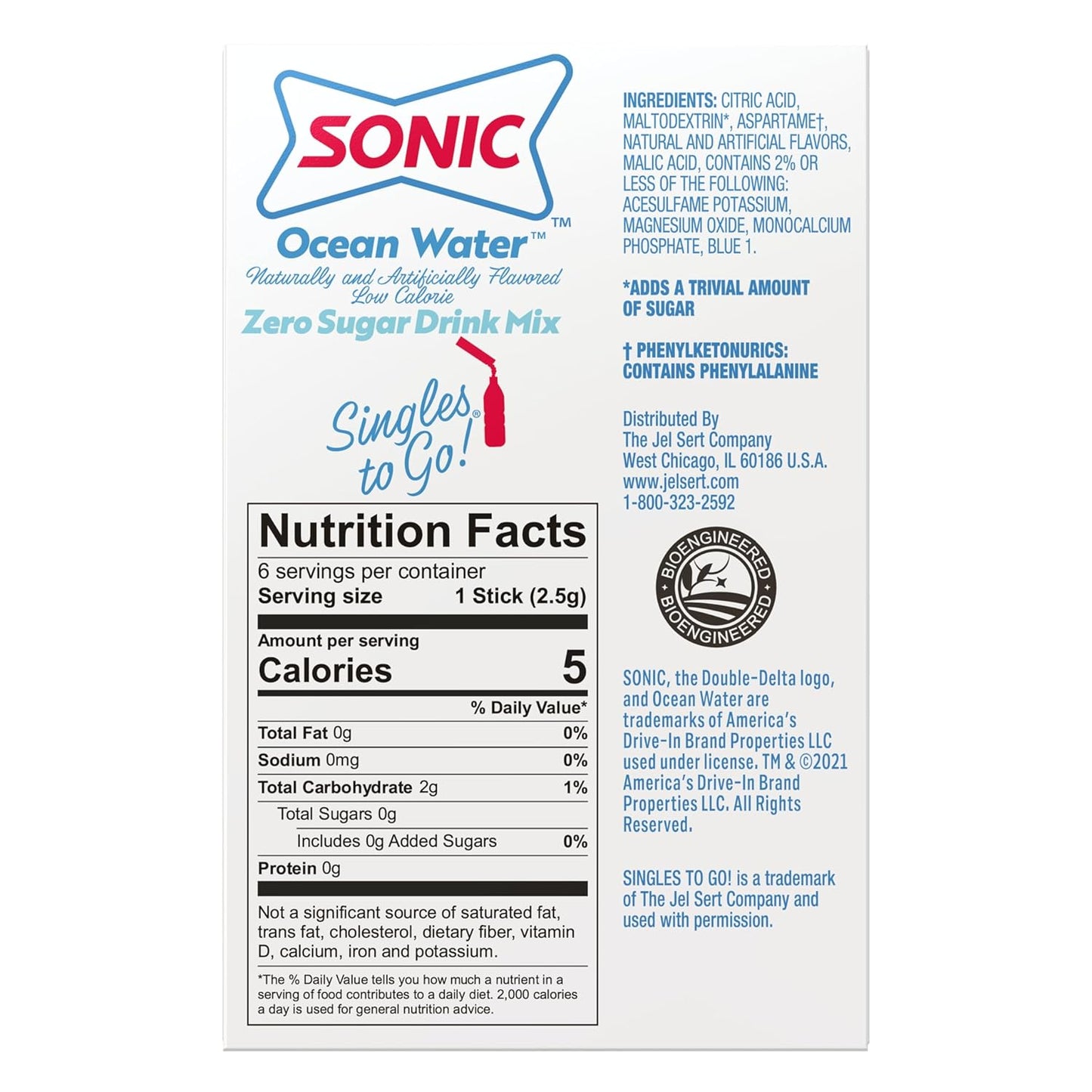 Sonic Singles to Go! Drink Mix Variety Pack – Sugar-Free Lunchbox Packets for School, After-School Activities, and Field Trips