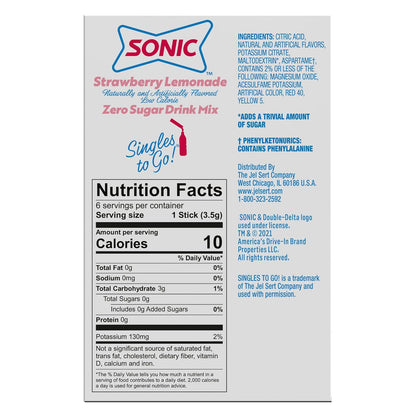 Sonic Singles to Go! Drink Mix Variety Pack – Sugar-Free Lunchbox Packets for School, After-School Activities, and Field Trips