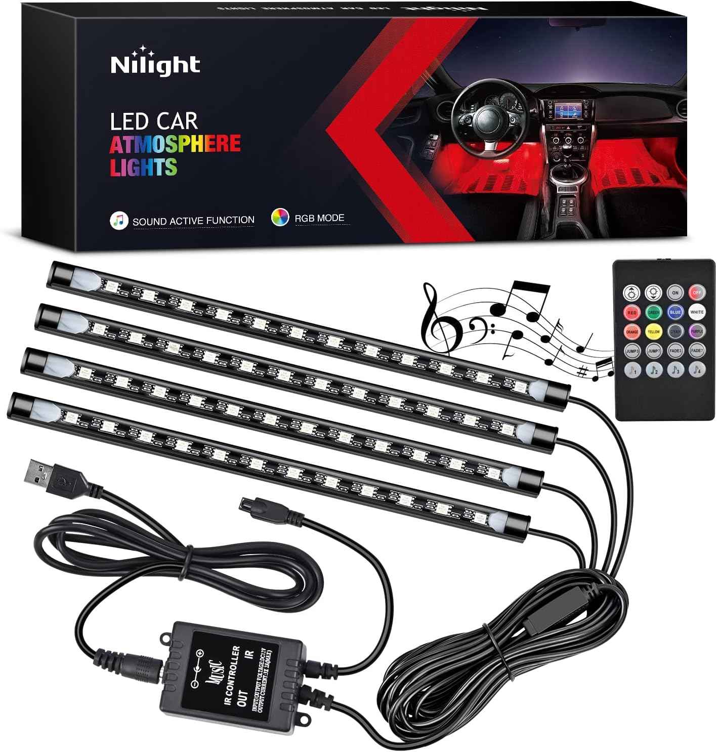 Nilight Music Sync LED Light Strips – Safe and Cool Playroom Decor for Teens, No Flame USB Powered Lighting