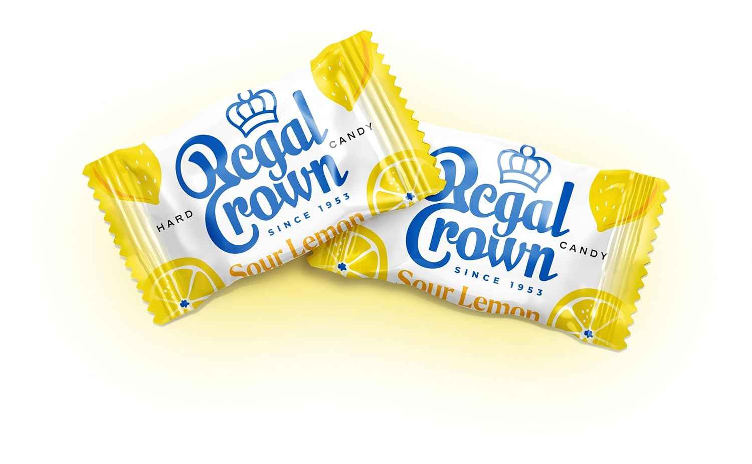 Regal Crown Sour Lemon Hard Candy – Low Calorie Afternoon Pick-Me-Up, Only 15 Calories Per Piece for Mindful Snacking (6.25 oz)