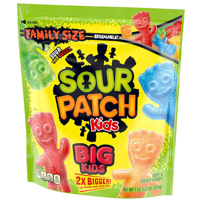 SOUR PATCH KIDS Big Kids Soft & Chewy Candy, Portable Road Trip Snack for the Car, 1.7 lb