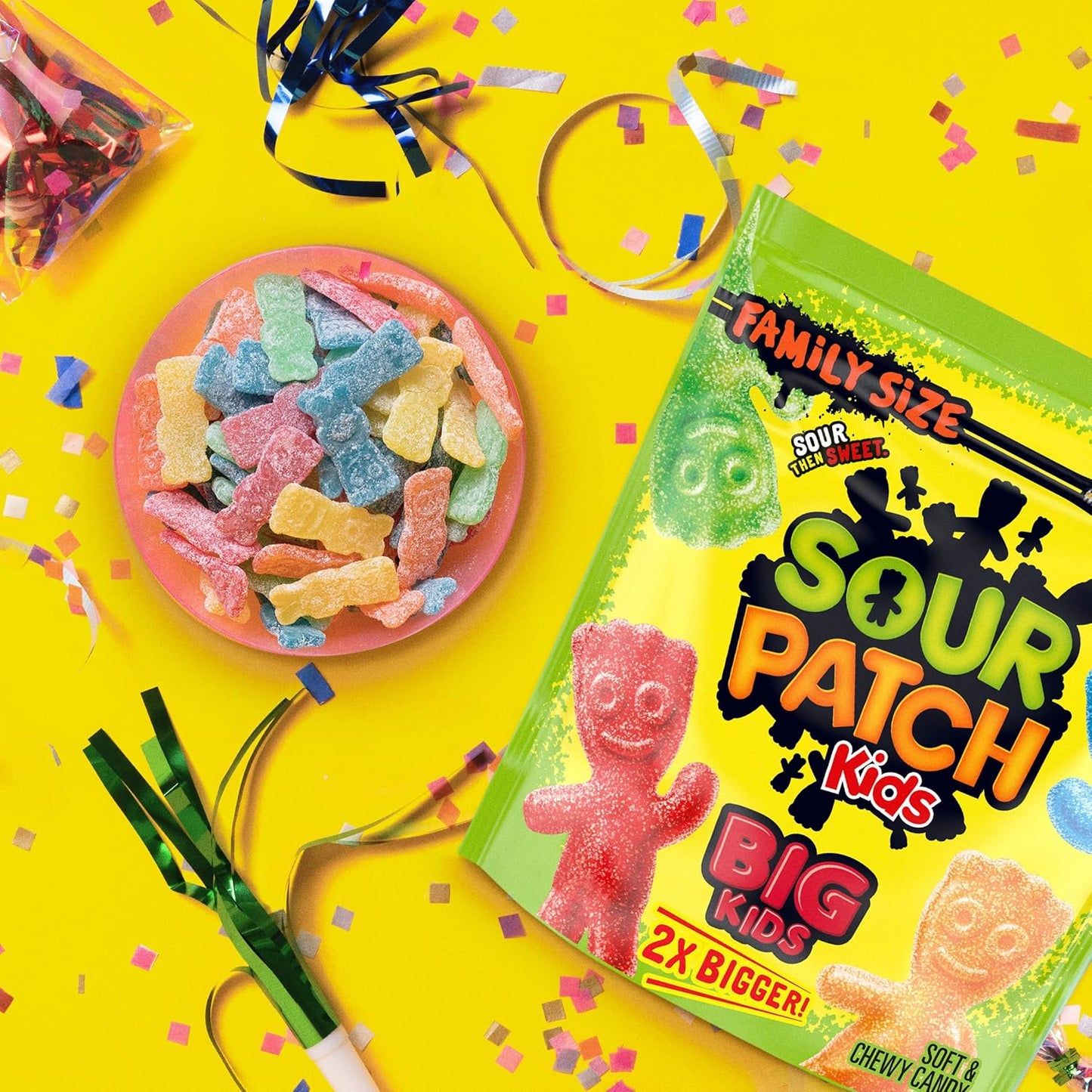 SOUR PATCH KIDS Big Kids Soft & Chewy Candy, Portable Road Trip Snack for the Car, 1.7 lb