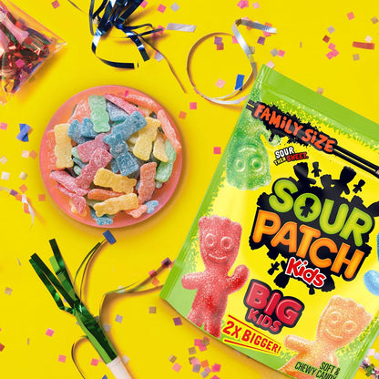 SOUR PATCH KIDS Big Kids Soft & Chewy Candy, Portable Road Trip Snack for the Car, 1.7 lb