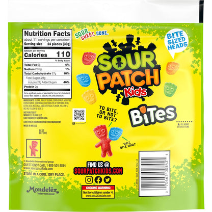 SOUR PATCH KIDS Bites Soft & Chewy Candy, 12 oz – Portable Road Trip & Movie Night Snack