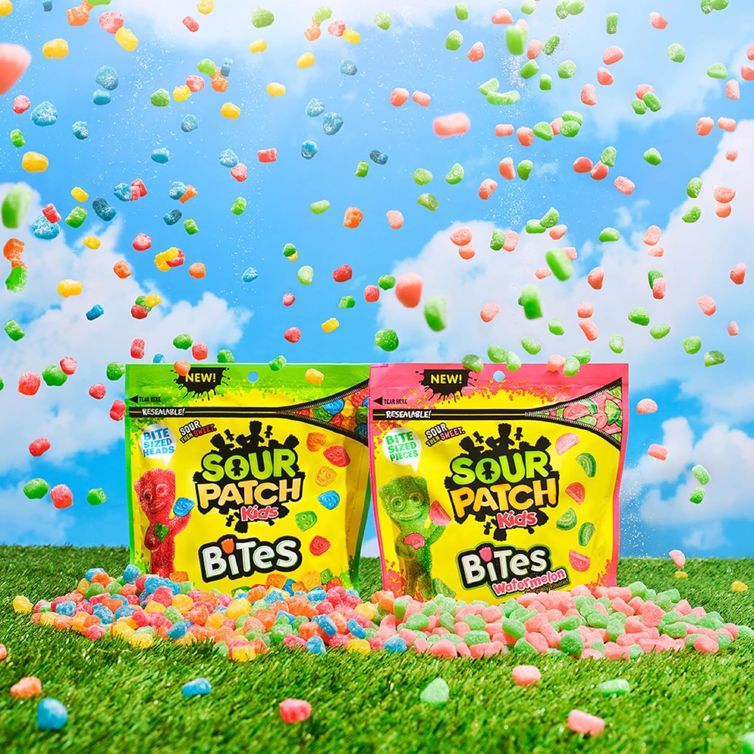 SOUR PATCH KIDS Bites Soft & Chewy Candy, 12 oz – Portable Road Trip & Movie Night Snack