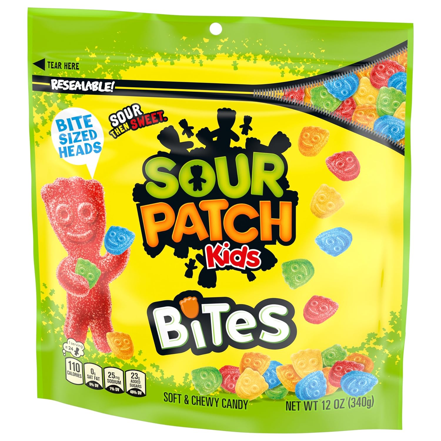 SOUR PATCH KIDS Bites Soft & Chewy Candy, 12 oz – Portable Road Trip & Movie Night Snack