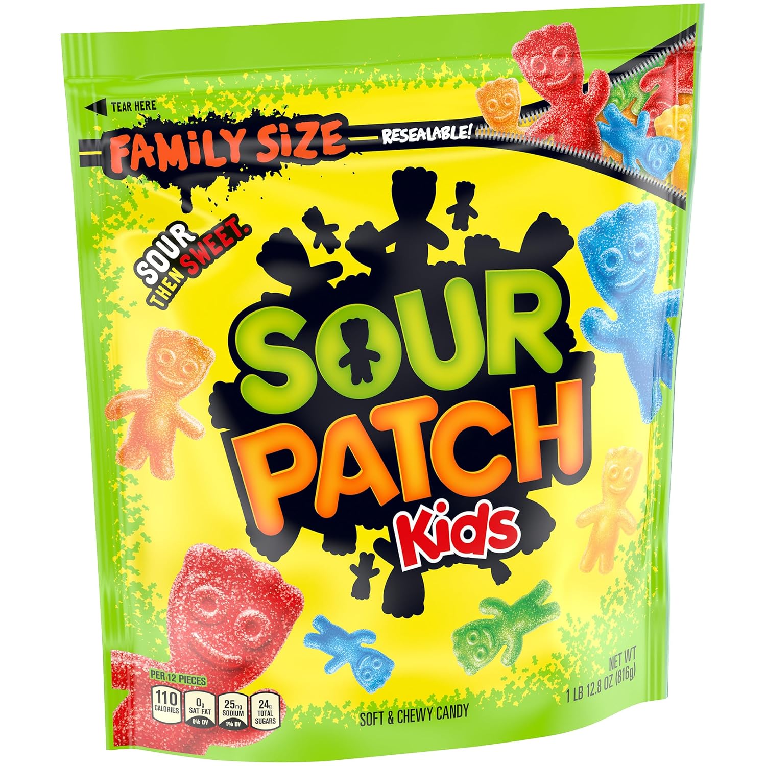 SOUR PATCH KIDS Soft & Chewy Sour Then Sweet Candy, 1.8 lb Bulk Bag for Tailgating, Car Rides, and Front Porch Trick-or-Treat Bowls