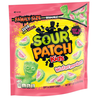 SOUR PATCH KIDS Watermelon Soft & Chewy Candy – Picnic and Park Day Chewy Snack, 1.8 lb Resealable Bag