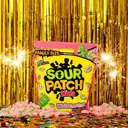 SOUR PATCH KIDS Watermelon Soft & Chewy Candy – Picnic and Park Day Chewy Snack, 1.8 lb Resealable Bag