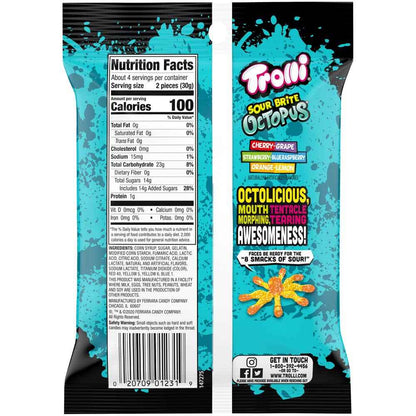 Trolli Sour Brite Octopus Gummy Worms – Kids Birthday Party Favor and Goody Bag Stuffer for Children
