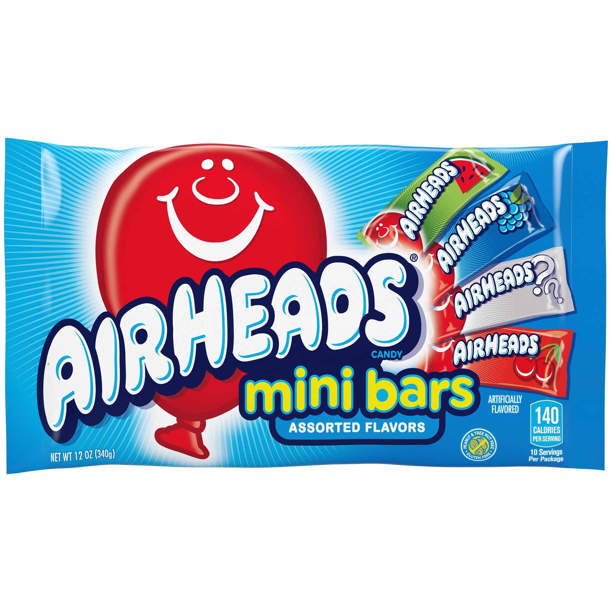 Airheads Candy Variety Bag Individually Wrapped Mini Bars, Fun Stocking Stuffer and Care Package Treat for College Students, 12oz